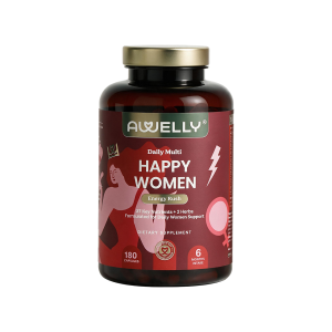 AWELLY HAPPY WOMEN® премиальные витамины - поддержка женского организма и энергии. 180 капсул на 6 месяцев. 