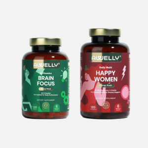AWELLY «HAPPY WOMEN® + BRAIN FOCUS®»  премиальный витаминный комплекс для женщин 40+ на 6 месяцев