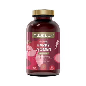 AWELLY HAPPY WOMEN® премиальные витамины - поддержка женского организма и энергии. 180 капсул на 6 месяцев. 