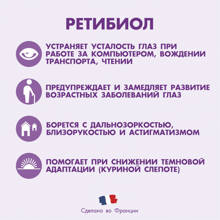 РЕТИБИОЛ® витаминный комплекс для здоровья глаз, 30 капс.